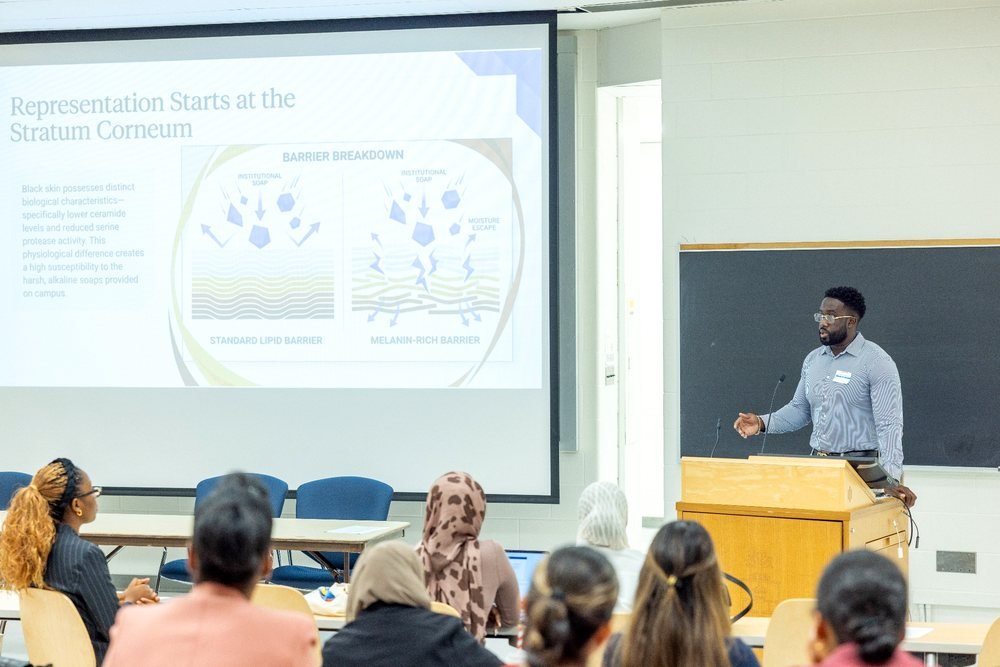 Ezekiel K. Bissah presenting research on skin health